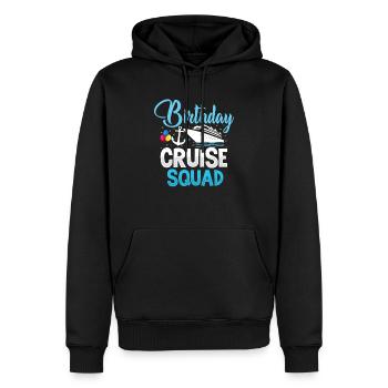 Anniversaire Croisière Escouade Croisière Vacances Drôle d’équipage - Sweat à capuche Premium bio Homme - noir - Devant - Nico (187cm)