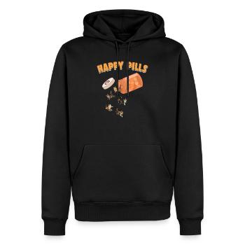 Happy Pills Maine Coon Katze Lustiges Kätzchen Liebhaber - Männer Premium Bio Hoodie - Schwarz - Vorne - Nico (187cm)