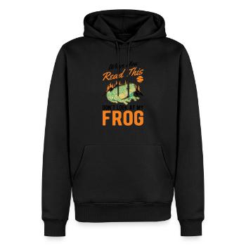 Grenouille cadeau Rainette - Sweat à capuche Premium bio Homme - noir - Devant - Nico (187cm)