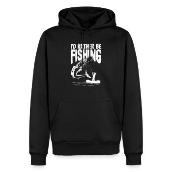 Ich würde lieber Angeln Liebhaber lustig Fischer - Männer Premium Bio Hoodie - Schwarz - Vorne - Nico (187cm)