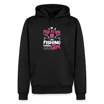 Ich bin ein Flip Flops und Angeln Kinda Girl Funny - Männer Premium Bio Hoodie - Schwarz - Vorne - Nico (187cm)