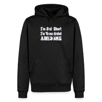 Je ne suis pas court je suis concentré génial drôle - Sweat à capuche Premium bio Homme - noir - Devant - Nico (187cm)