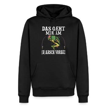 LUSTIGES ANGLER DESIGN I ANGELN I FISCHER I FISCH - Männer Premium Bio Hoodie - Schwarz - Vorne - Nico (187cm)
