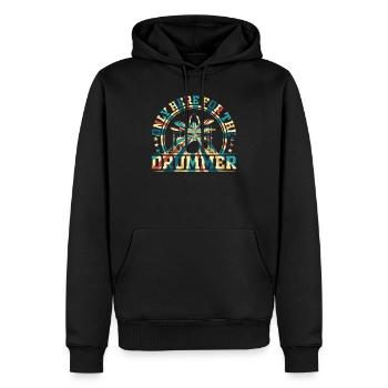 Only Here For The Drummer Drumming Instrument Drum - Men’s Premium Organic Hoodie - black - Front - Nico (187cm)