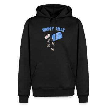 Happy Pills Devon Rex Katze Lustiges Kätzchen Liebhaber - Männer Premium Bio Hoodie - Schwarz - Vorne - Nico (187cm)