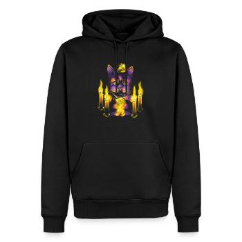Chat magique - Sweat à capuche Premium bio Homme - noir - Devant - Nico (187cm)