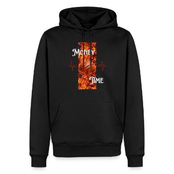 Money Time : La détermination pour la victoire - Sweat à capuche Premium bio Homme - noir - Devant - Nico (187cm)