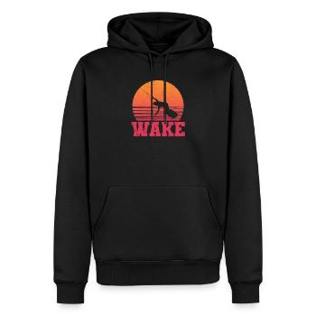 Vintage Wakeboard Sunset Fan Wake Wakeboarder Wake - Sweat à capuche Premium bio Homme - noir - Devant - Nico (187cm)
