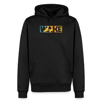 Retro Wakeboard Wakeboarding Water Sports Wakeboard - Men’s Premium Organic Hoodie - black - Front - Nico (187cm)