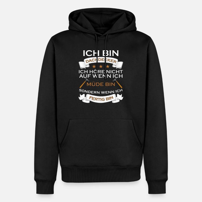 HANDWERKER DESIGN I LUSTIG - Männer Premium Bio Hoodie - Schwarz