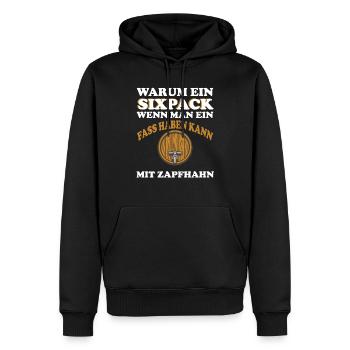 LUSTIGES BIER DESIGN I BAHRE I BIERTRINKER - Männer Premium Bio Hoodie - Schwarz - Vorne - Nico (187cm)