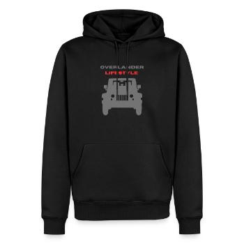 Overlander Lifestyle - Männer Premium Bio Hoodie - Schwarz - Vorne - Nico (187cm)