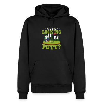 Regardez-vous mon putt? Golf Golfing - Sweat à capuche Premium bio Homme - noir - Devant - Nico (187cm)