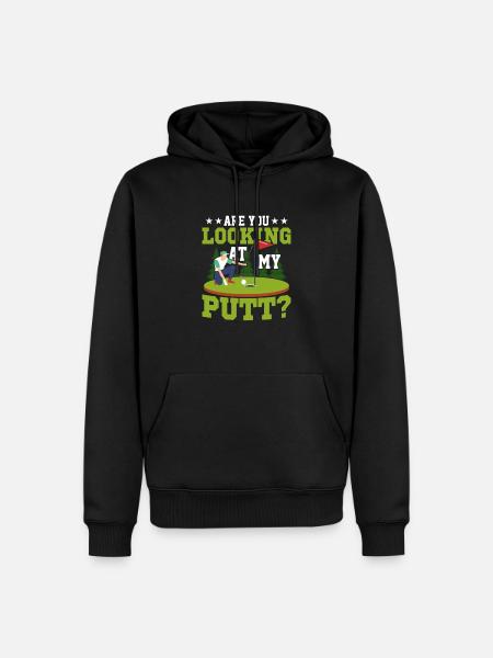 Regardez-vous mon putt? Golf Golfing - Sweat à capuche Premium bio Homme - noir