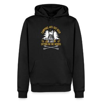 Camper sans bière, c’est juste assis dans la forêt à l’extérieur - Sweat à capuche Premium bio Homme - noir - Devant - Nico (187cm)