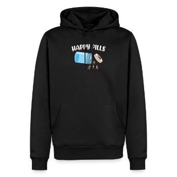 Happy Pills Boxer Funny Dog Lover Humor Pet Cool - Men’s Premium Organic Hoodie - black - Front - Nico (187cm)