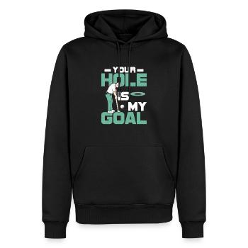 Ton trou est mon but Golf Golf - Sweat à capuche Premium bio Homme - noir - Devant - Nico (187cm)
