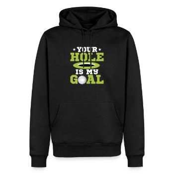Ton trou est mon but Golf Golf - Sweat à capuche Premium bio Homme - noir - Devant - Nico (187cm)