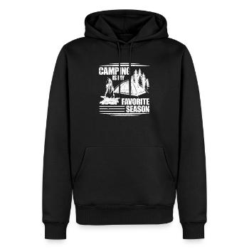 Camping is my favorite season Hiking - Men’s Premium Organic Hoodie - black - Front - Nico (187cm)