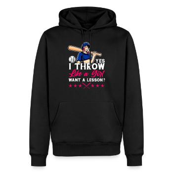 Baseball Spieler Baseball Spielerin Baseball Team - Männer Premium Bio Hoodie - Schwarz - Vorne - Nico (187cm)