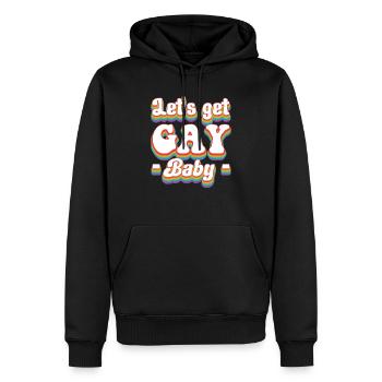Obtenons la Gay Pride Rainbow LGBTQ + - Sweat à capuche Premium bio Homme - noir - Devant - Nico (187cm)