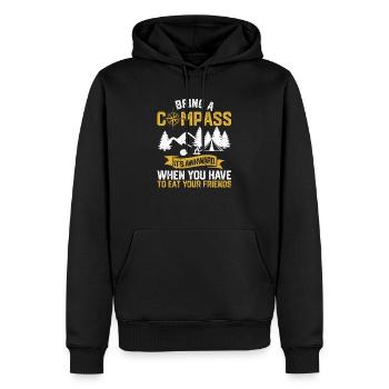 Bring a compass It's embarrassing - Men’s Premium Organic Hoodie - black - Front - Nico (187cm)
