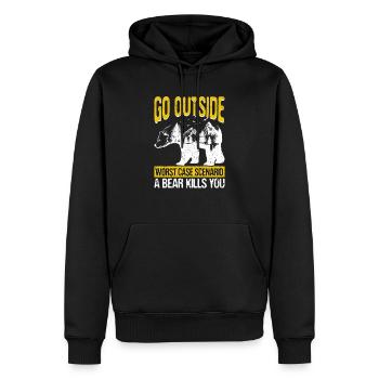 Going outside Worst Case Scenario A Bear Park - Men’s Premium Organic Hoodie - black - Front - Nico (187cm)