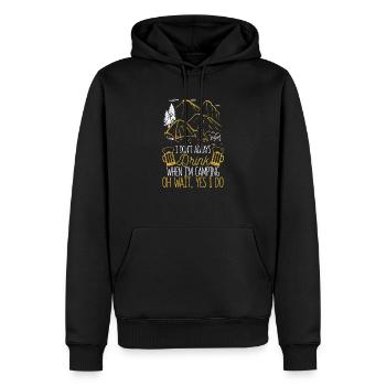 Je ne bois pas toujours quand je campe Drôle - Sweat à capuche Premium bio Homme - noir - Devant - Nico (187cm)