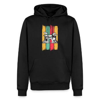 Drum Player Drummer Musician - Retro Drums Set - Männer Premium Bio Hoodie - Schwarz - Vorne - Nico (187cm)