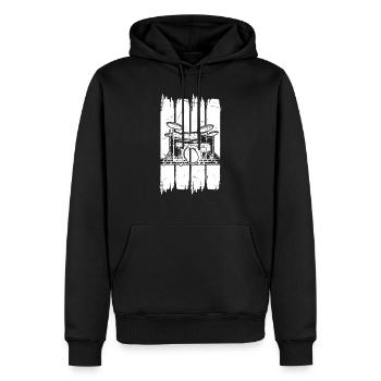 Drum Set Drummer Drum Instrument Drum Set - Männer Premium Bio Hoodie - Schwarz - Vorne - Nico (187cm)
