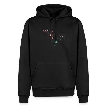 Funny Physics Electron Neutron - Men’s Premium Organic Hoodie - black - Front - Nico (187cm)