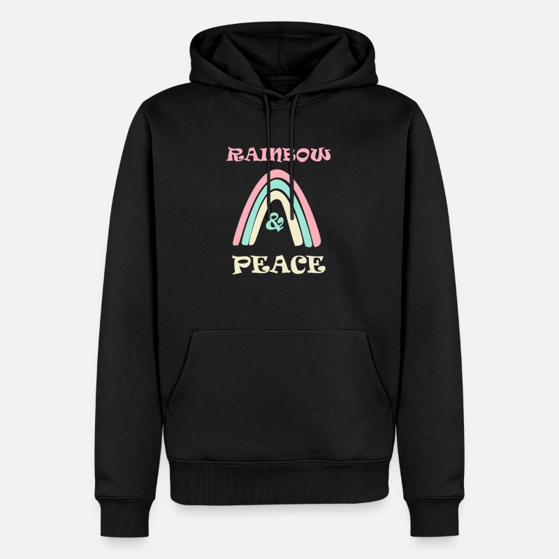 Rainbow peace - Männer Premium Bio Hoodie - Schwarz