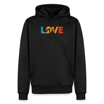 Liebe Surfen Lustiges Wakeboard Surfer Wassersport - Männer Premium Bio Hoodie - Schwarz - Vorne - Nico (187cm)
