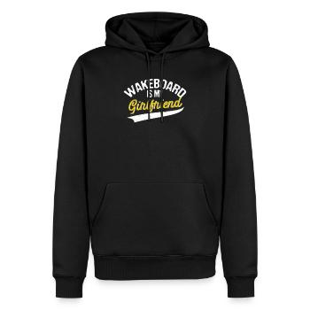 Wakeboard ist meine Freundin lustig Wakeboarding - Männer Premium Bio Hoodie - Schwarz - Vorne - Nico (187cm)