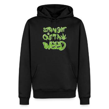 MARIHUANA SMOKE 420 CANNABIS WEED HANF DESIGN - Männer Premium Bio Hoodie - Schwarz - Vorne - Nico (187cm)