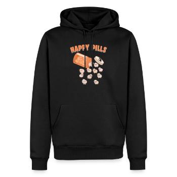 Happy Pills Schafe Lustige Farm Tierliebhaber Humor - Männer Premium Bio Hoodie - Schwarz - Vorne - Nico (187cm)