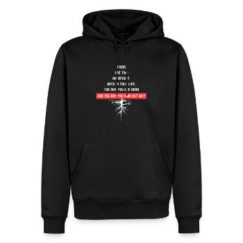 Be Motivated - Motivational Note Clothing - Men’s Premium Organic Hoodie - black - Front - Nico (187cm)