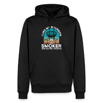 J’aime le bourbon et mon fumeur Funny BBQ Grill - Sweat à capuche Premium bio Homme - noir - Devant - Nico (187cm)