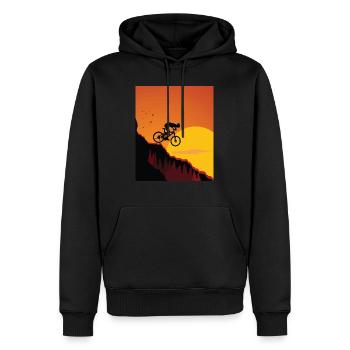 Mountainbiker Fahrrad Radsport - Männer Premium Bio Hoodie - Schwarz - Vorne - Nico (187cm)