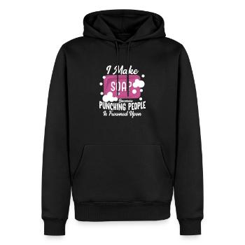 I Make Soap Because Punching People Soapmaker Soap - Männer Premium Bio Hoodie - Schwarz - Vorne - Nico (187cm)