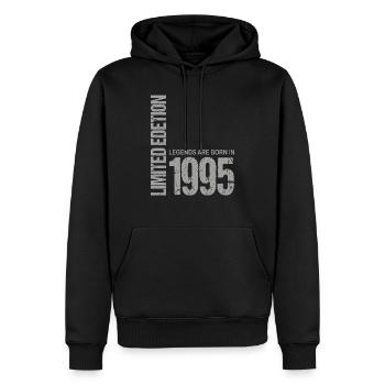 28. Geburtstag Damen Herren 28 Jahre 1995 Lustig - Männer Premium Bio Hoodie - Schwarz - Vorne - Nico (187cm)