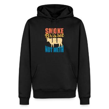 Smoke Brisket Not Meth Funny BBQ Lover Smoker - Männer Premium Bio Hoodie - Schwarz - Vorne - Nico (187cm)