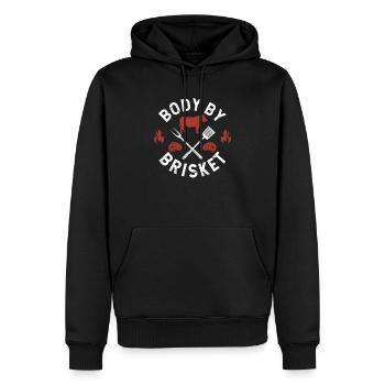 Body By Brisket Drôle BBQ Lover Smoker Grilling - Sweat à capuche Premium bio Homme - noir - Devant - Nico (187cm)