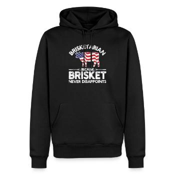Brisketarian, weil Brisket den BBQ-Liebhaber nie - Männer Premium Bio Hoodie - Schwarz - Vorne - Nico (187cm)
