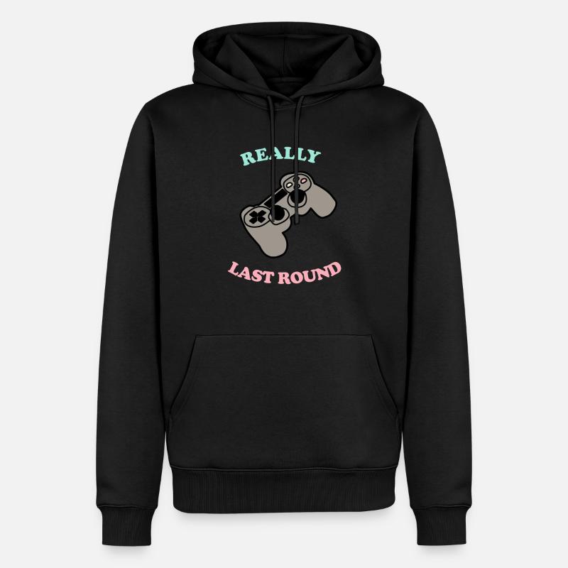 Controller Really Last Round - Männer Premium Bio Hoodie - Schwarz