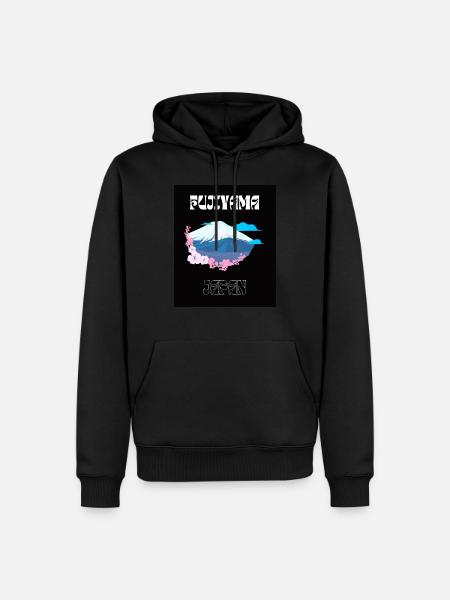 Fujiyama - Männer Premium Bio Hoodie - Schwarz