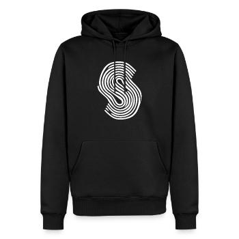Empreintes digitales S - Sweat à capuche Premium bio Homme - noir - Devant - Nico (187cm)