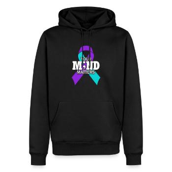Sonnenblume Suizidprävention Suizidaufklärung - Männer Premium Bio Hoodie - Schwarz - Vorne - Nico (187cm)