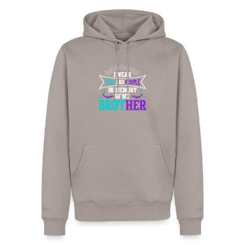 Sunflower Suicide Prevention Suicide Education - Sweat à capuche Premium bio Homme - taupe - Devant - Nico (187cm)
