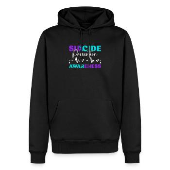 Sunflower Suicide Prevention Suicide Education - Men’s Premium Organic Hoodie - black - Front - Nico (187cm)